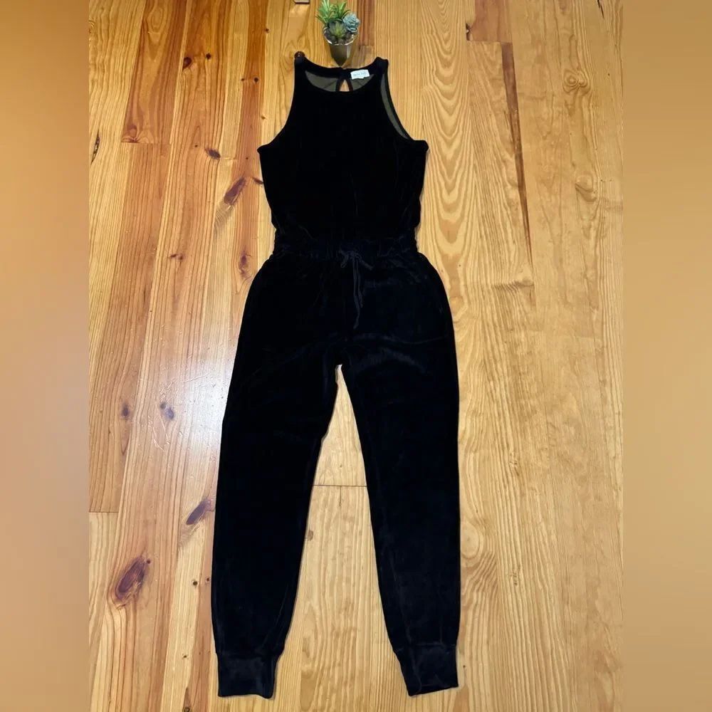 BELLA DAHL Modal Blend Velvet Jumpsuit SZ MED Straight -Leg Whimsigoth Witchy
